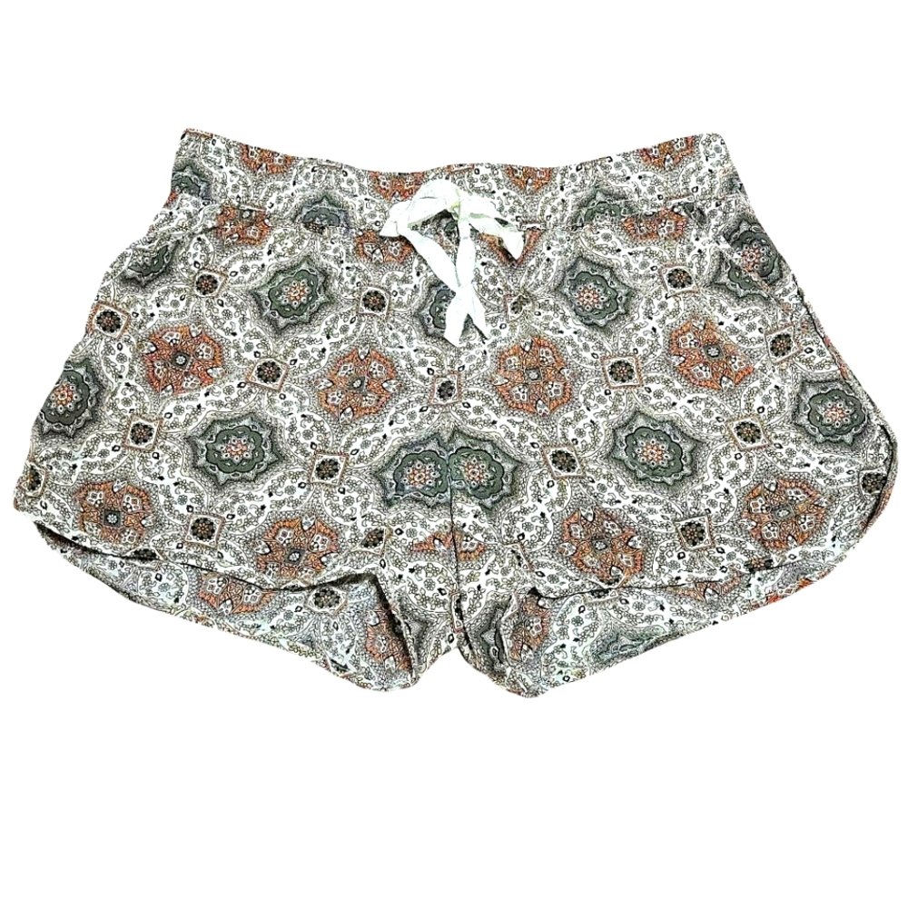 JOIE Layana Silk Lounge Shorts Petunia Tile Mandala Floral Print Size M - Picture 2 of 9